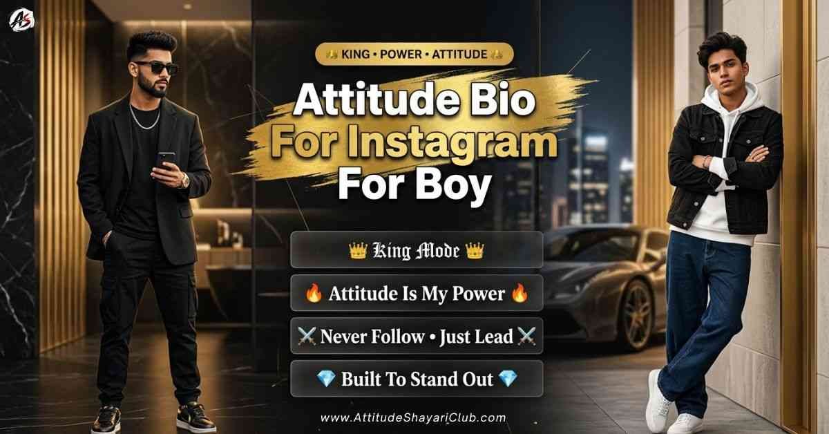 Attitude Bio For Instagram For Boy​