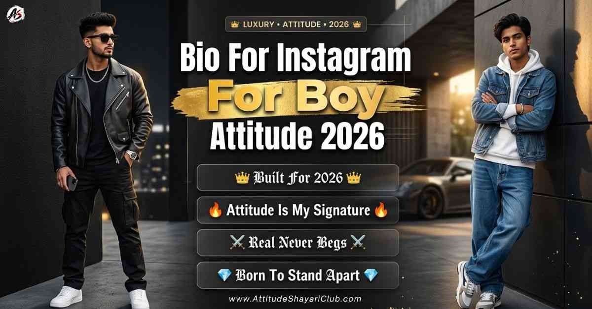 Bio For Instagram For Boy Attitude 2026