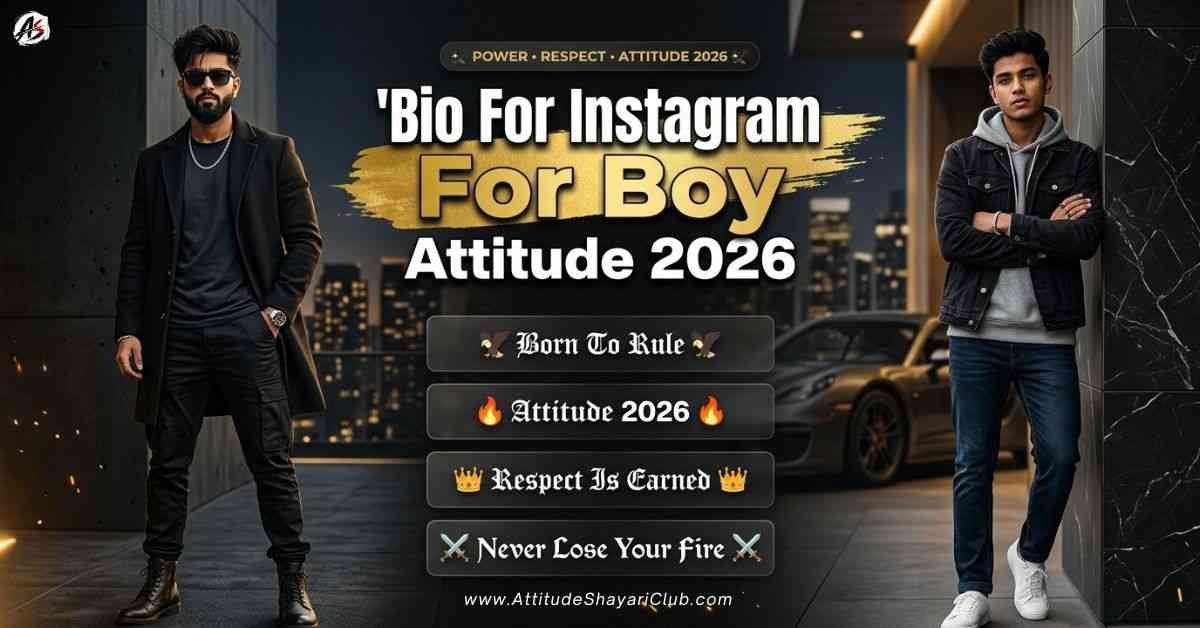 Bio For Instagram For Boy Attitude 2026