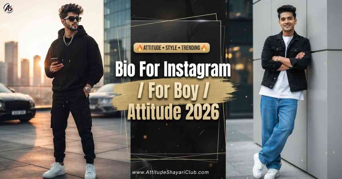 Bio For Instagram For Boy Attitude 2026