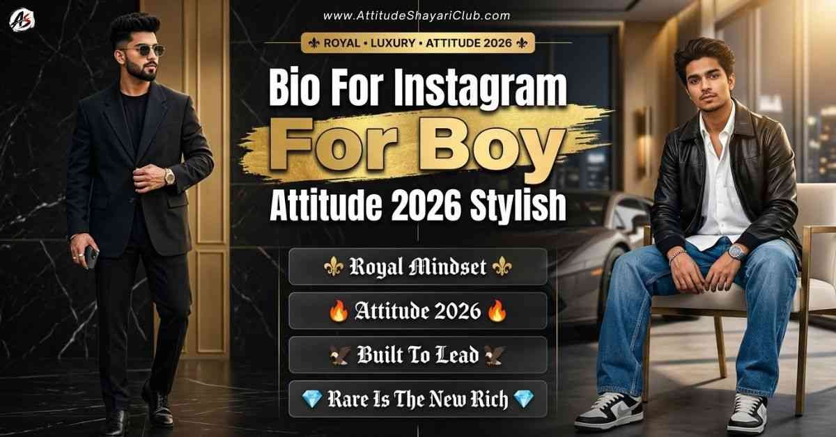 Bio For Instagram For Boy Attitude 2026 Stylish