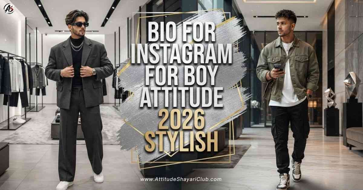 Bio For Instagram For Boy Attitude 2026 Stylish​