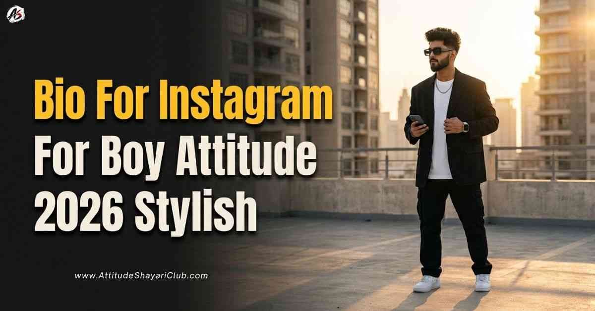 Bio For Instagram For Boy Attitude 2026 Stylish​