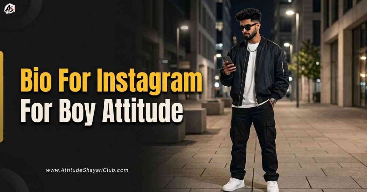 Bio For Instagram For Boy Attitude​
