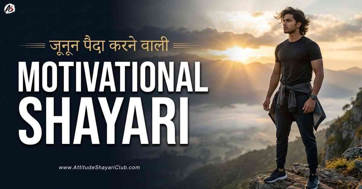 Motivational Shayari In Hindi जूनून पैदा करने वाली मोटिवेशनल शायरी