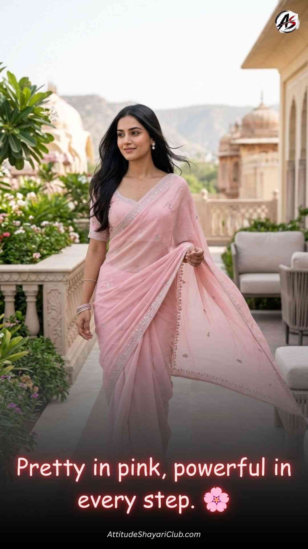Pink Saree Captions For Instagram​