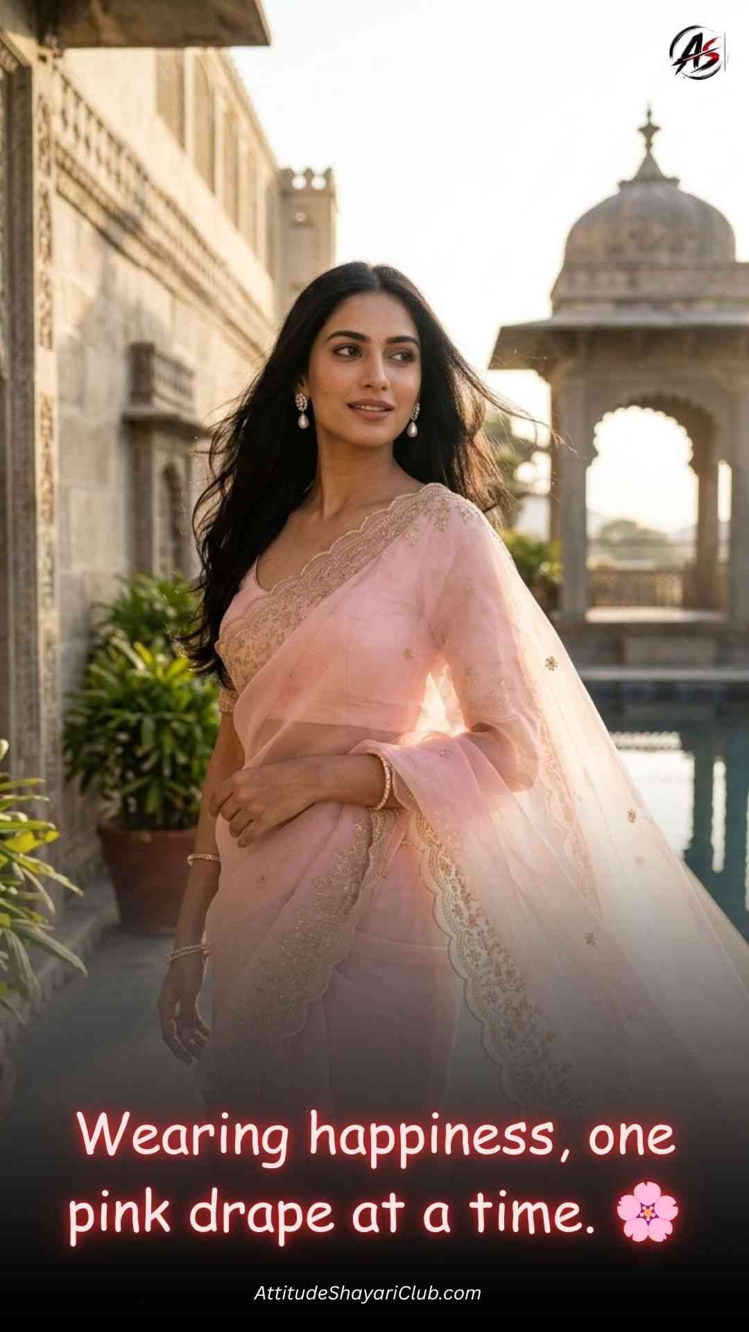 Pink Saree Captions For Instagram​_New